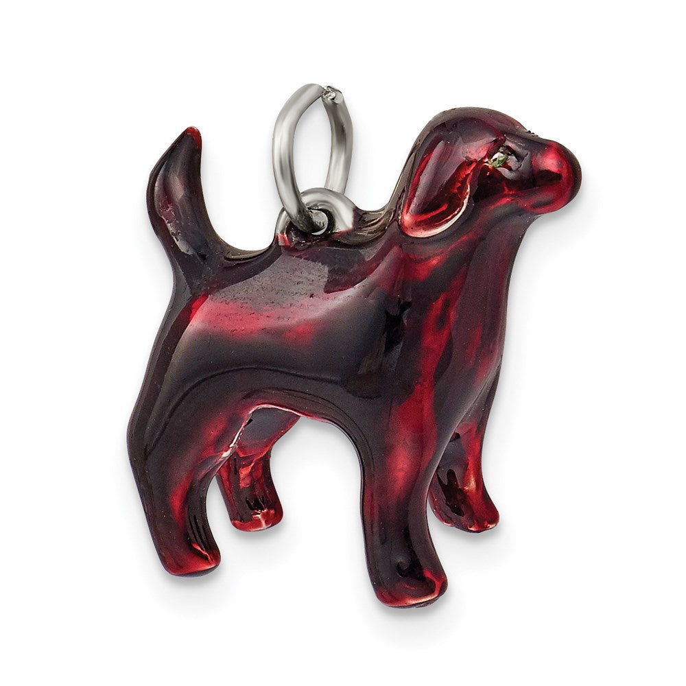 Sterlingsilber Emailliert Chocolate Labrador Charm