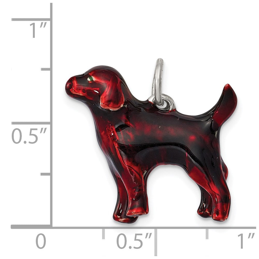 Sterlingsilber Emailliert Chocolate Labrador Charm