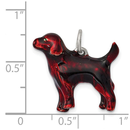 Sterlingsilber Emailliert Chocolate Labrador Charm