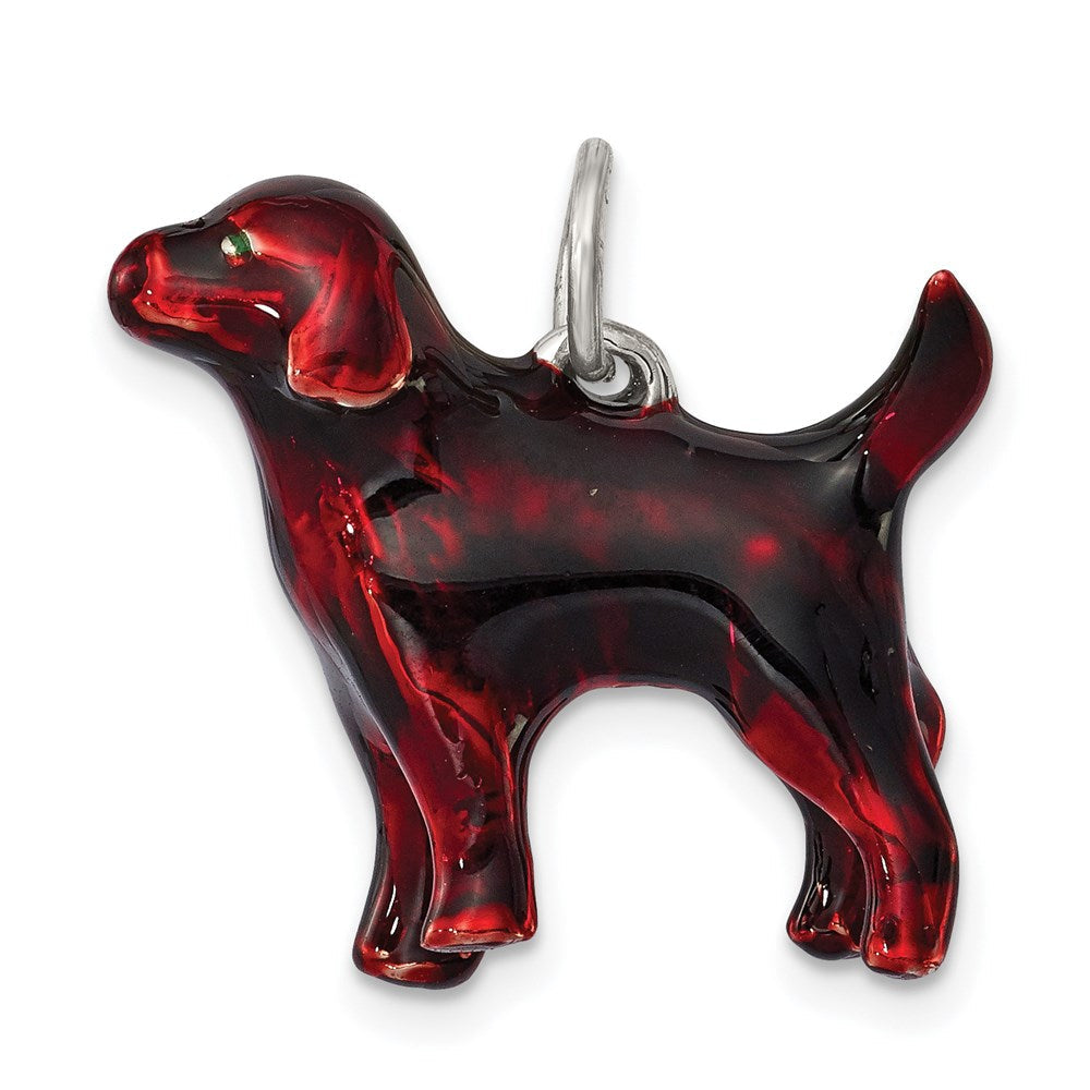 Sterlingsilber Emailliert Chocolate Labrador Charm