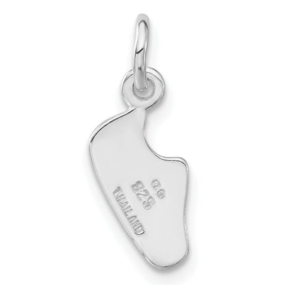 Sterlingsilber Lila & Weiß Emailliert Sneaker Charm