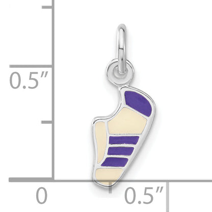 Sterlingsilber Lila & Weiß Emailliert Sneaker Charm