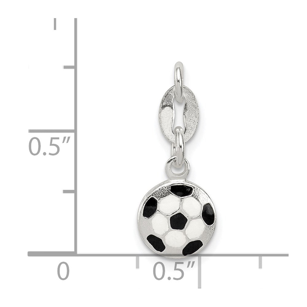 Sterlingsilber Emailliert Fußball Kugel Charm
