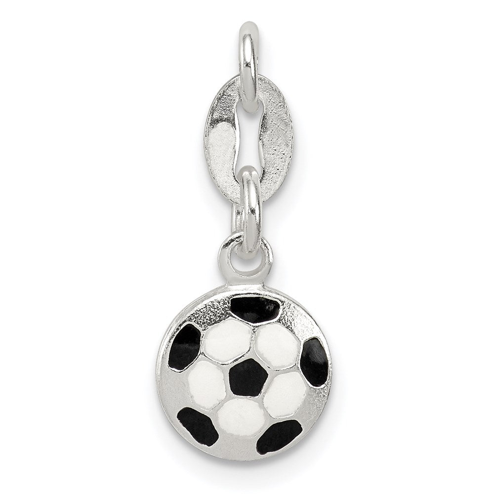 Sterlingsilber Emailliert Fußball Kugel Charm
