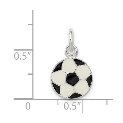 Sterlingsilber Emailliert Fußball Kugel Charm