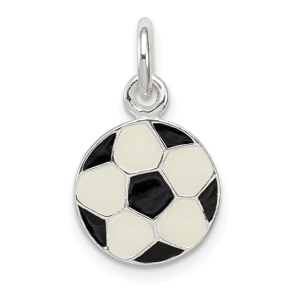 Sterlingsilber Emailliert Fußball Kugel Charm