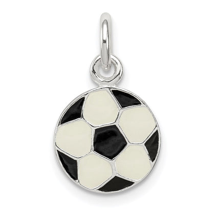 Sterlingsilber Emailliert Fußball Kugel Charm