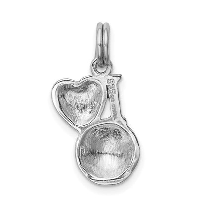 Sterlingsilber Rhodium-platedenamel I Herz Fußball Kugel Charm