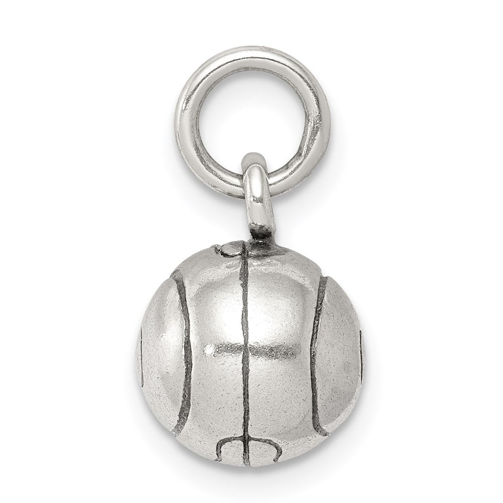 Sterlingsilber 3d Antikisiert Tennis Kugel Charm