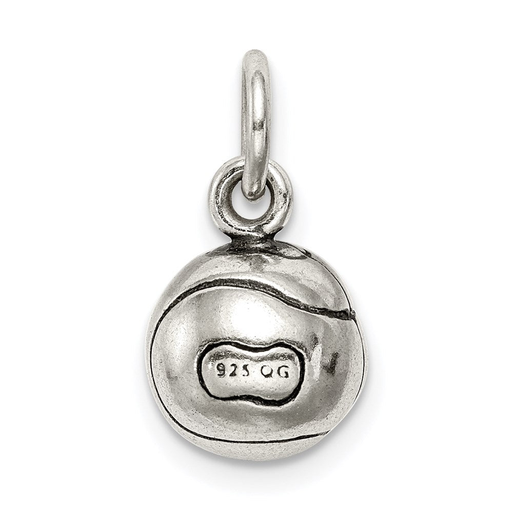 Sterlingsilber 3d Antikisiert Tennis Kugel Charm