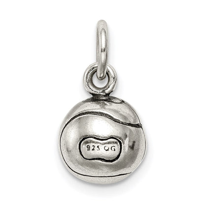 Sterlingsilber 3d Antikisiert Tennis Kugel Charm