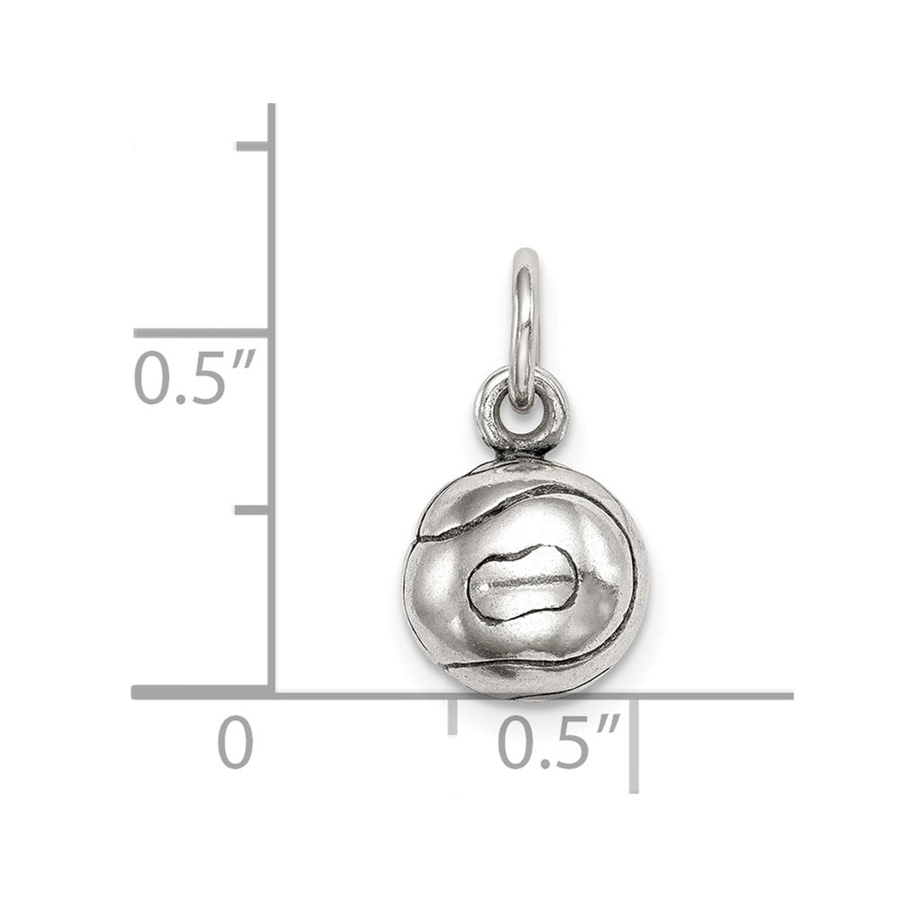 Sterlingsilber 3d Antikisiert Tennis Kugel Charm