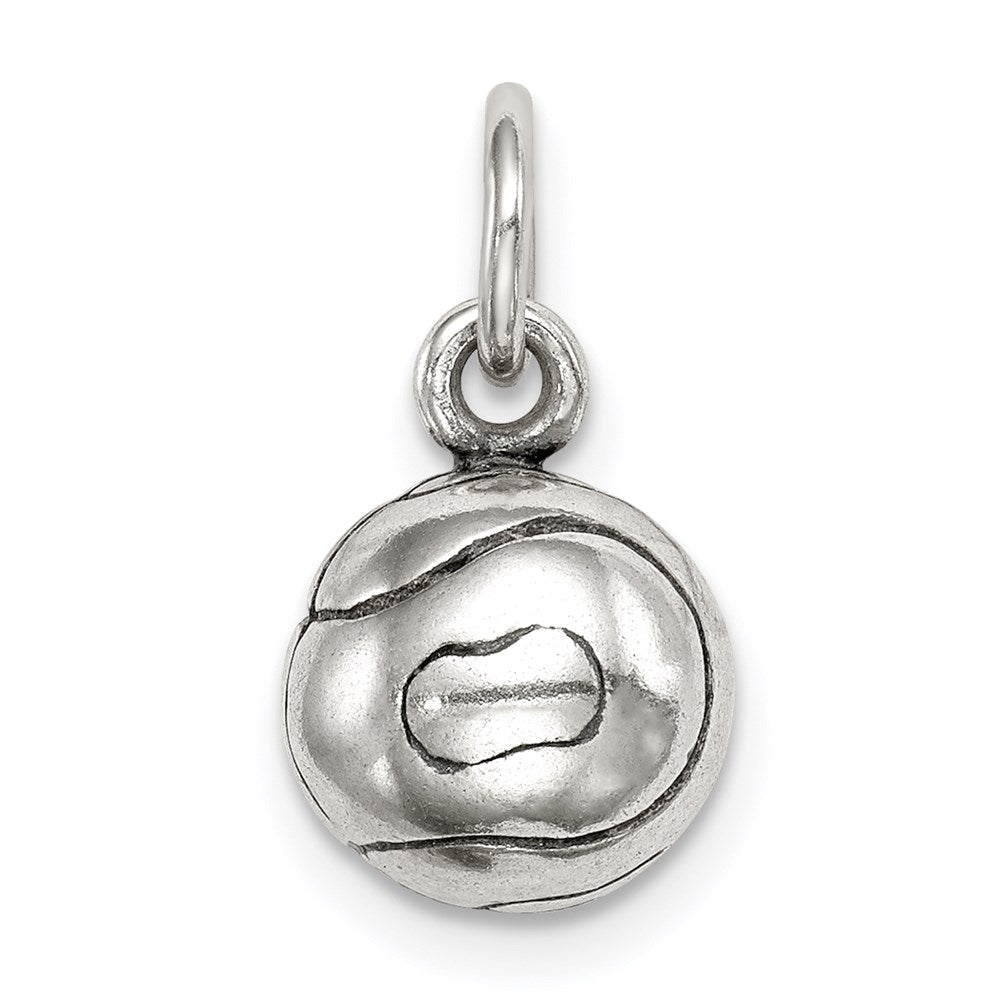 Sterlingsilber 3d Antikisiert Tennis Kugel Charm
