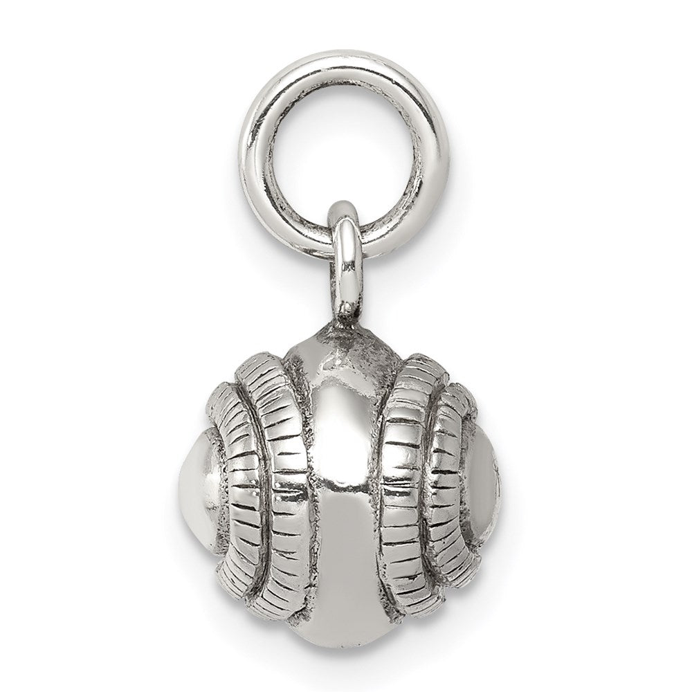 Sterlingsilber 3d Antikisiert Baseball Charm