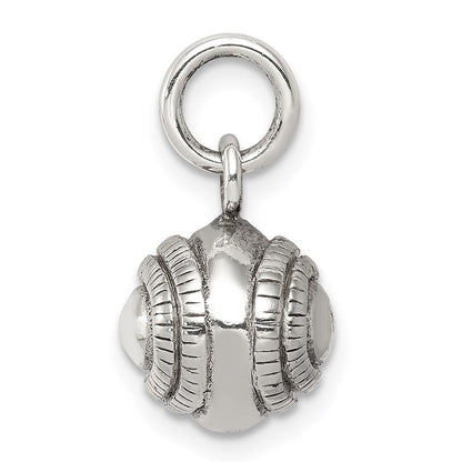 Sterlingsilber 3d Antikisiert Baseball Charm