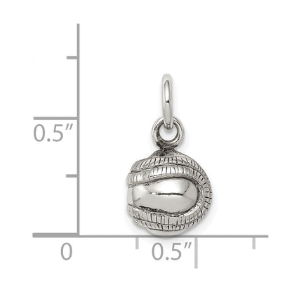 Sterlingsilber 3d Antikisiert Baseball Charm