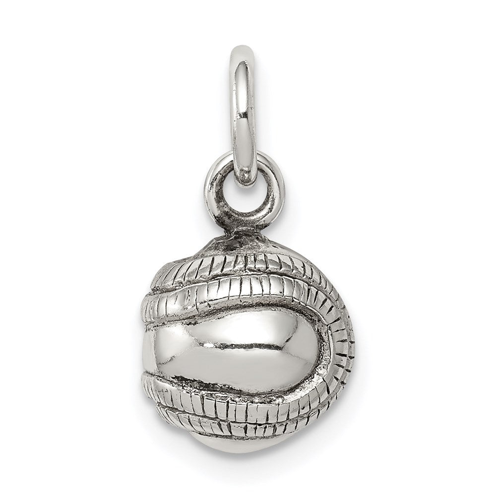 Sterlingsilber 3d Antikisiert Baseball Charm