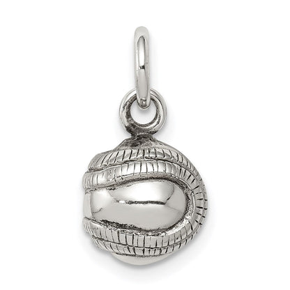 Sterlingsilber 3d Antikisiert Baseball Charm