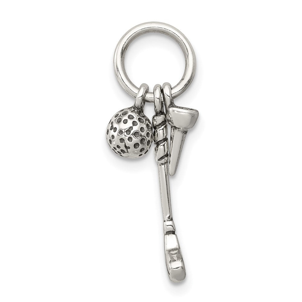 Sterlingsilber Antikisiert Golfer Charm