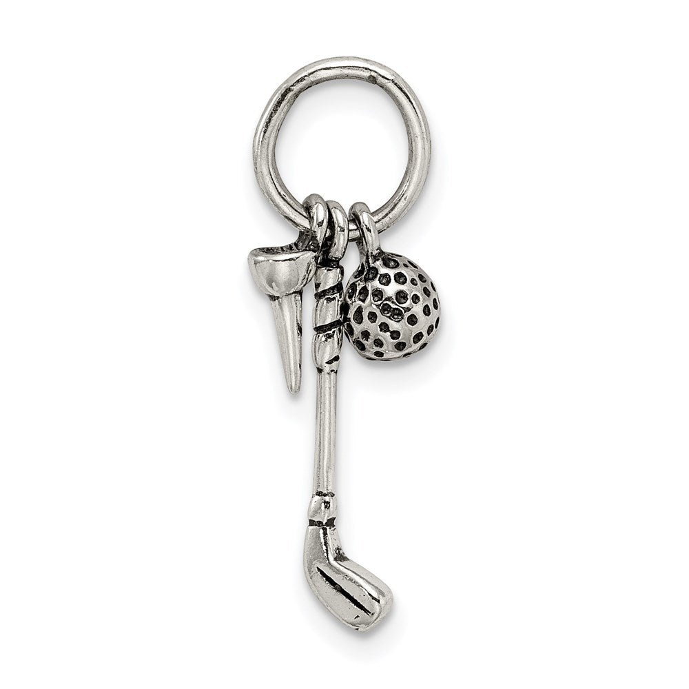Sterlingsilber Antikisiert Golfer Charm