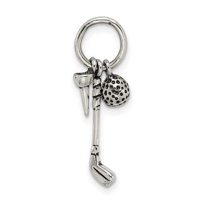 Sterlingsilber Antikisiert Golfer Charm