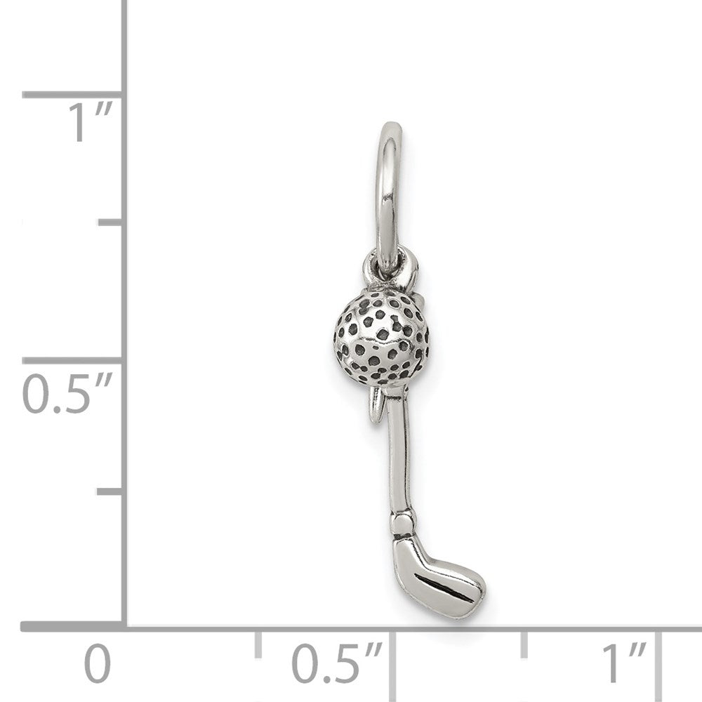 Sterlingsilber Antikisiert Golfer Charm