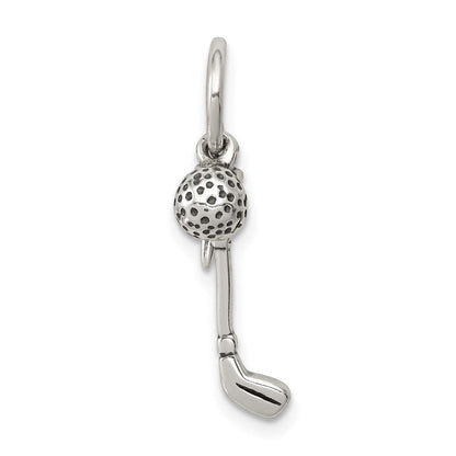 Sterlingsilber Antikisiert Golfer Charm