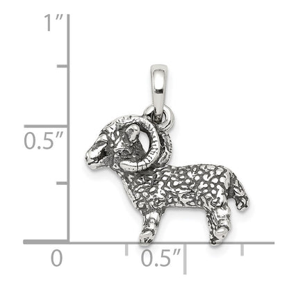 Sterlingsilber Antikisiert Aries Tierkreis Anhänger