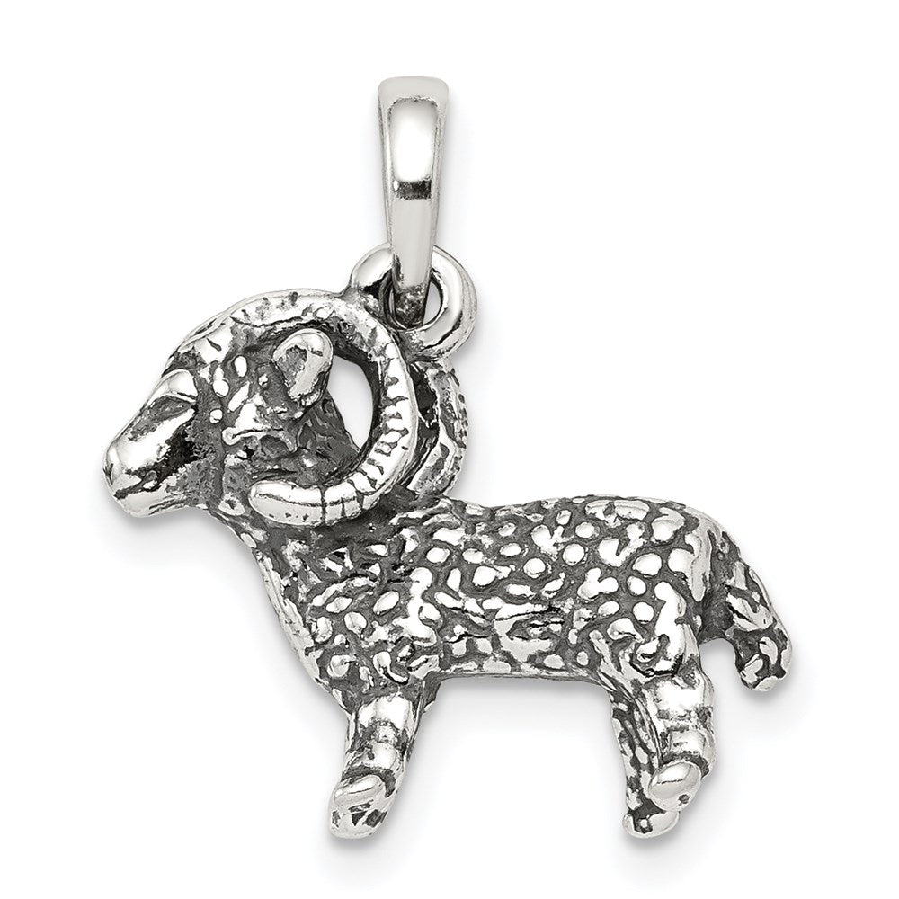 Sterlingsilber Antikisiert Aries Tierkreis Anhänger
