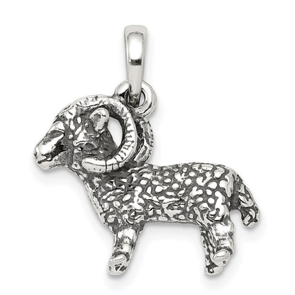 Sterlingsilber Antikisiert Aries Tierkreis Anhänger