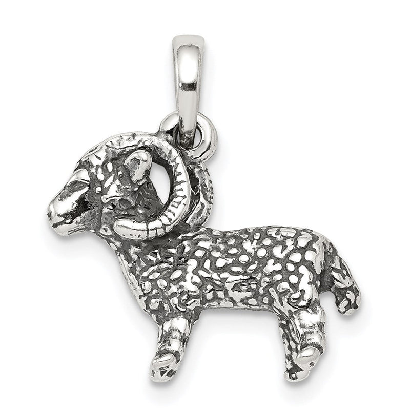 Sterlingsilber Antikisiert Aries Tierkreis Anhänger