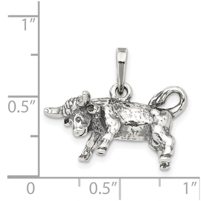 Sterlingsilber Antikisiert Taurus Tierkreis Anhänger