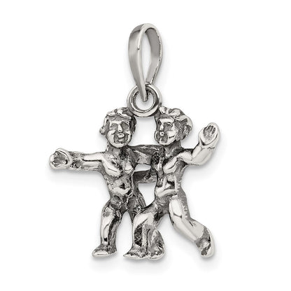 Sterlingsilber Antikisiert Gemini Tierkreis Anhänger