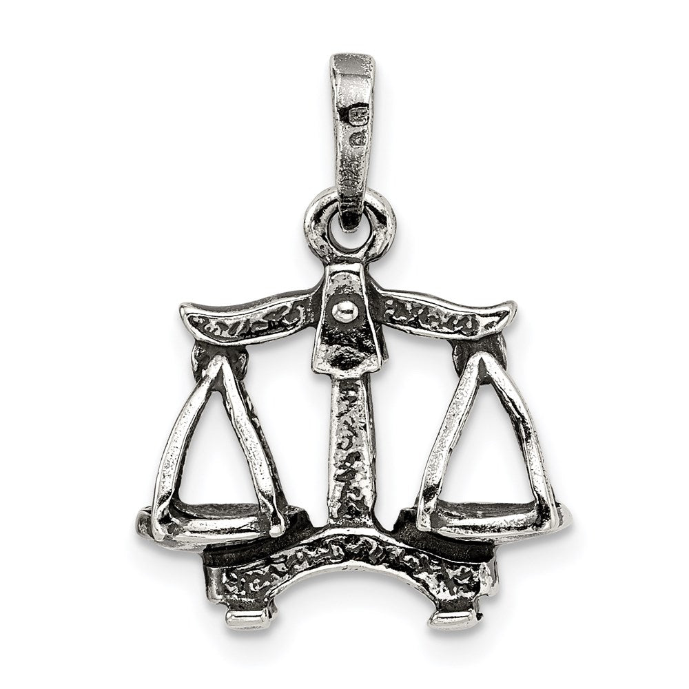 Sterlingsilber Antikisiert Libra Tierkreis Anhänger