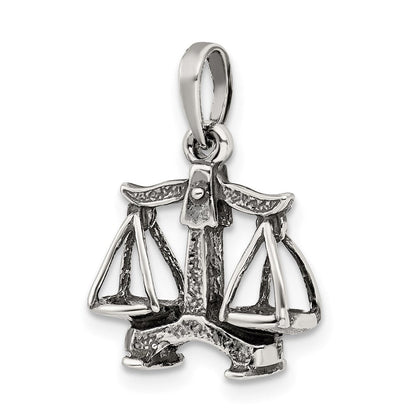 Sterlingsilber Antikisiert Libra Tierkreis Anhänger