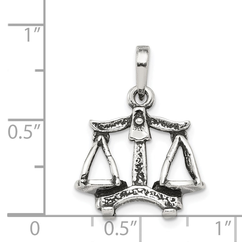 Sterlingsilber Antikisiert Libra Tierkreis Anhänger
