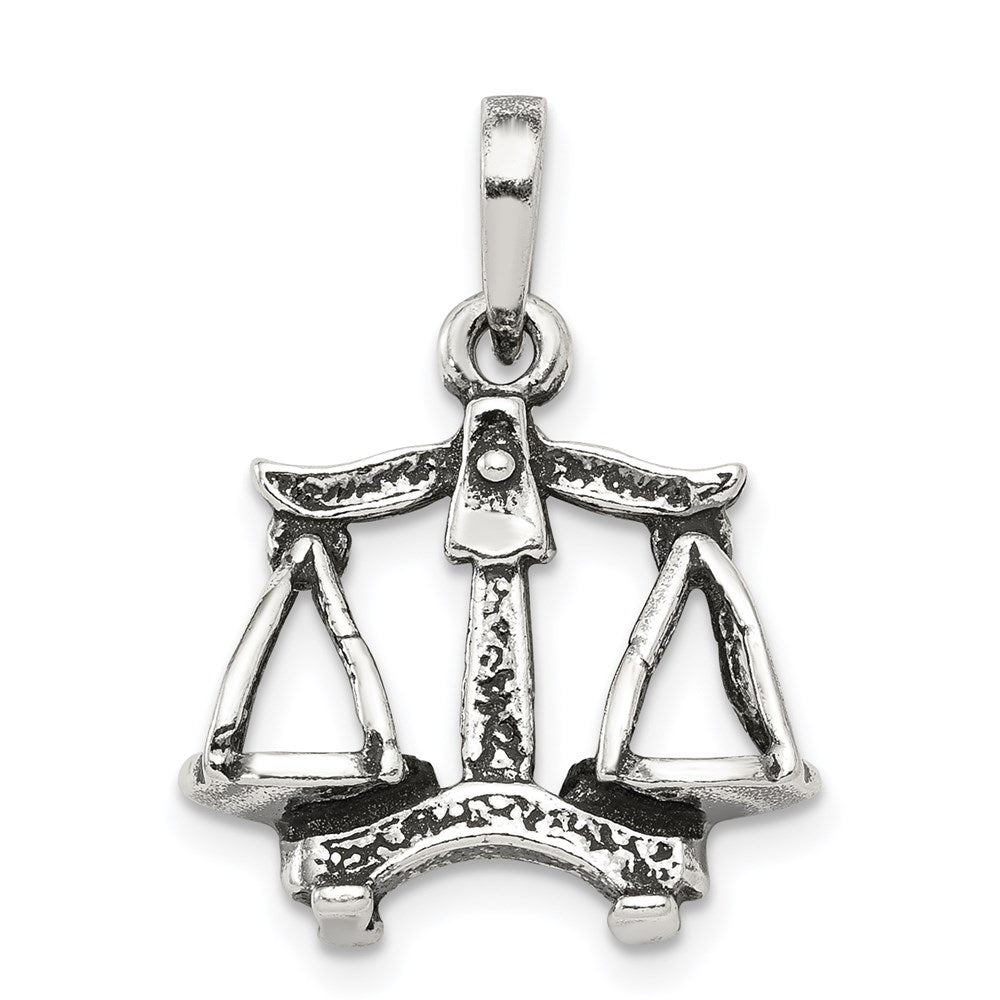 Sterlingsilber Antikisiert Libra Tierkreis Anhänger