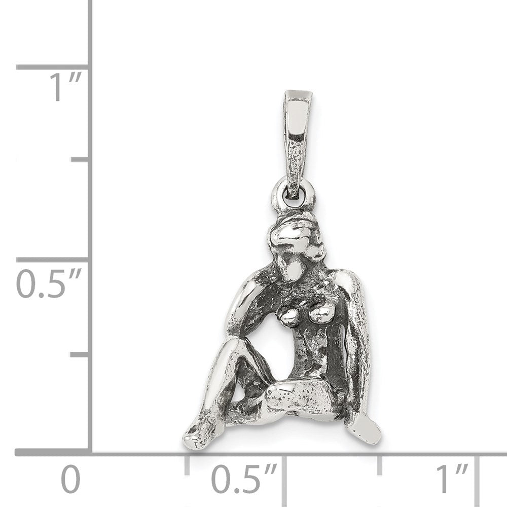 Sterlingsilber Antikisiert Virgo Tierkreis Anhänger