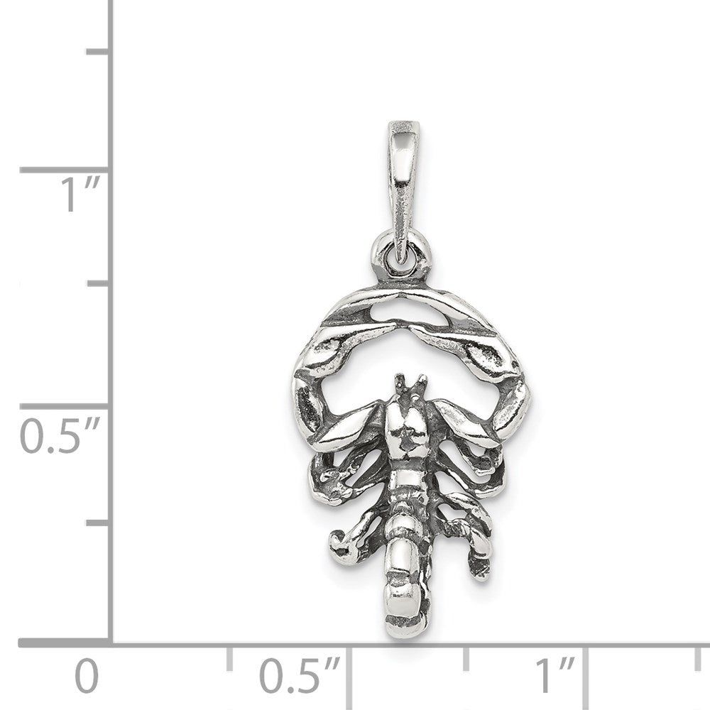 Sterlingsilber Antikisiert Scorpio Tierkreis Anhänger