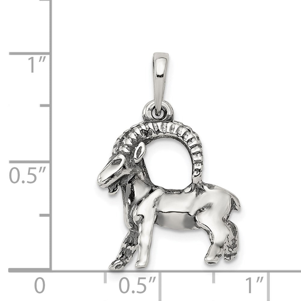 Sterlingsilber Antikisiert Capricorn Tierkreis Anhänger