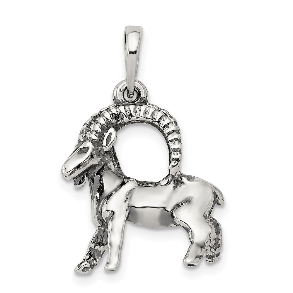 Sterlingsilber Antikisiert Capricorn Tierkreis Anhänger