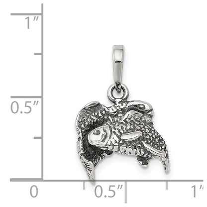 Sterlingsilber Antikisiert Pisces Tierkreis Anhänger