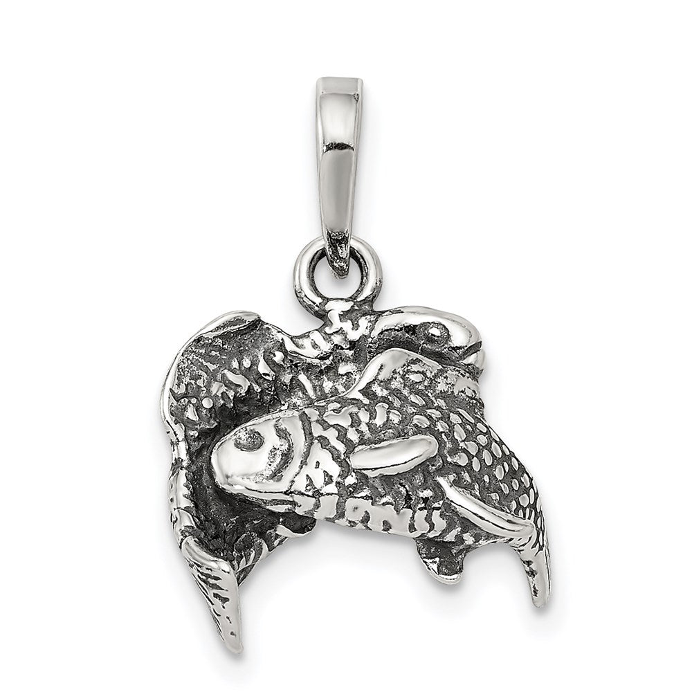 Sterlingsilber Antikisiert Pisces Tierkreis Anhänger