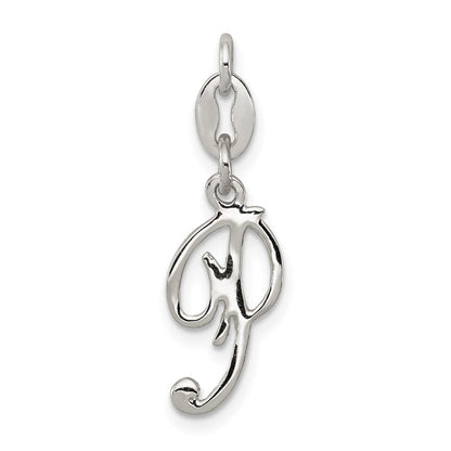 Sterlingsilber Buchstabe P Initiale Charm