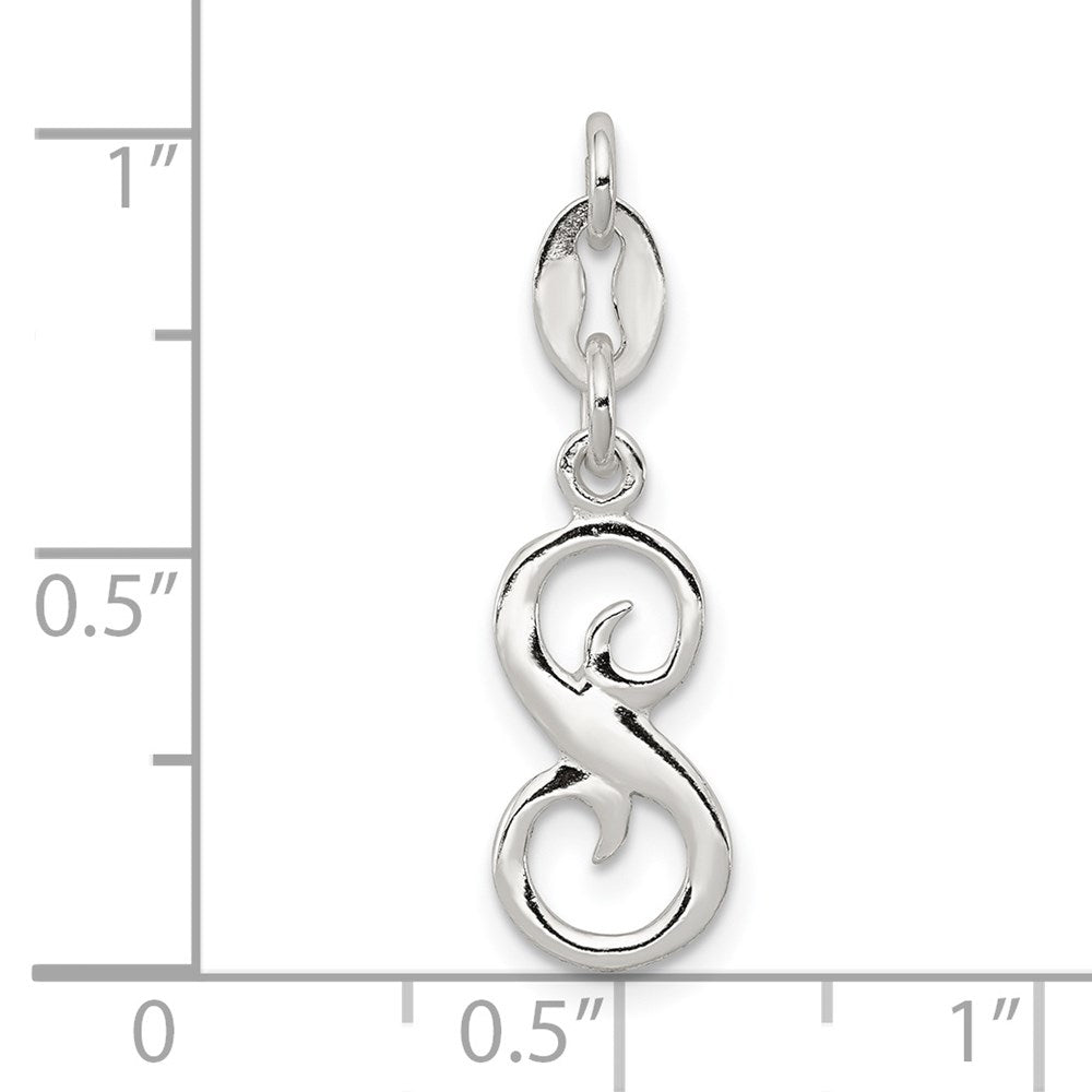 Sterlingsilber Buchstabe S Initiale Charm