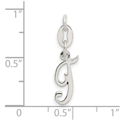 Sterlingsilber Buchstabe T Initiale Charm