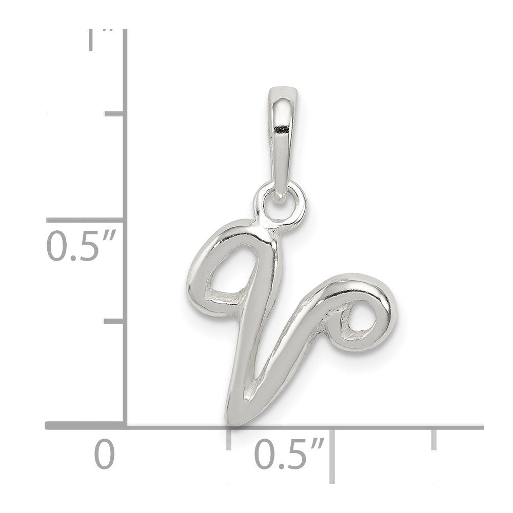 Sterlingsilber Buchstabe V Initiale Anhänger