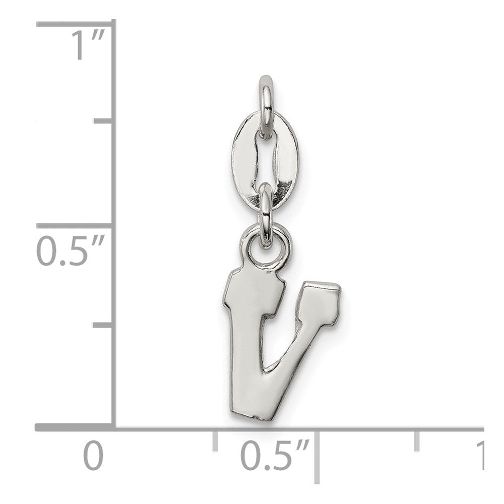 Sterlingsilber Buchstabe V Initiale Charm