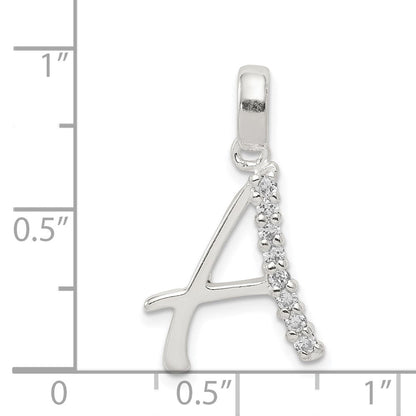 Sterlingsilber Zirkonia Buchstabe A Initiale Anhänger
