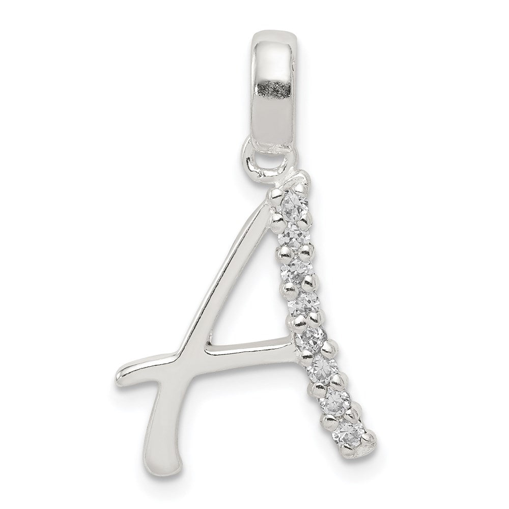 Sterlingsilber Zirkonia Buchstabe A Initiale Anhänger